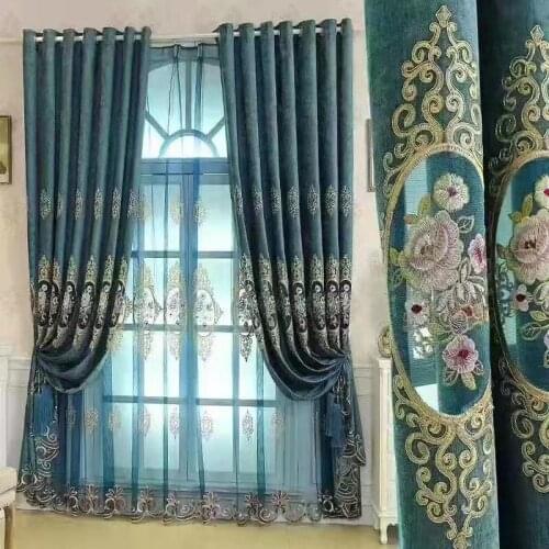 European Style Chenille Curtains Blackout Curtains Finished Bedroom And Living Room Curtains