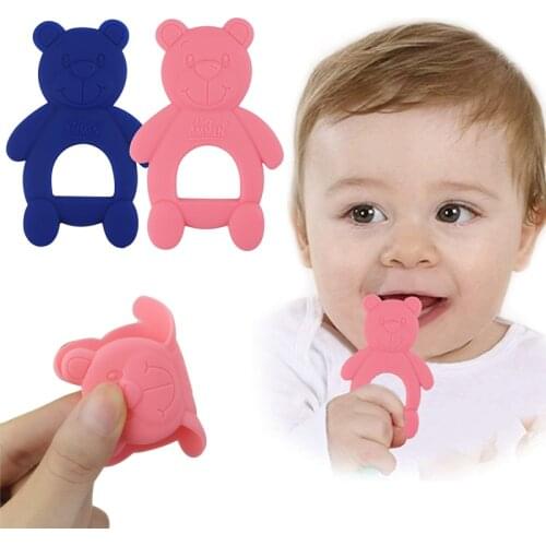 Silicone Teether Rodent Cartoon Animal Bear 1 Food Grade Silicone Teething Toy Tooth Stick Baby Teething Gift