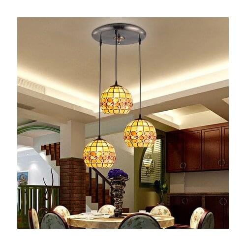 Mediterranean Style Decoration Handmade Turkish Pendant Light Glass Shades Mosaic Pendant Lamp For Bar Coffee Shop