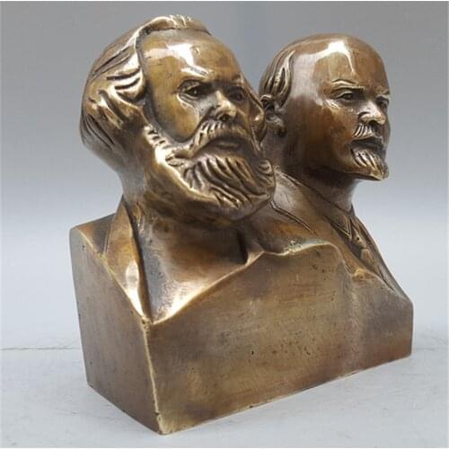 Great Communist Marx And Lenin Bust Bronze Statue Carl Karl Heinrich Marx Bronze Figurines Art Craft Home Decoration L3428
