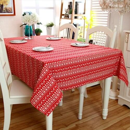 Warm and Fragran Table cloth Rectangular Multi Size Tablecloth Table Cover for Party Dining Hotel Red / White Wholesale
