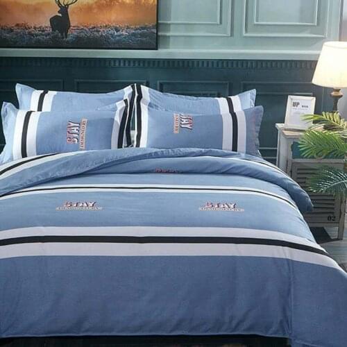 Thick pure brushed four-piece bed sheet duvet cover simple duvet cover three-piece bedding set