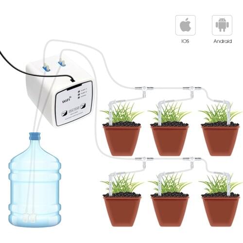 WIFI Control Smart Irrigation System Double Pump Greenhouse Garden Automatic Watering Drip Irrigation Timer Drip Water Devices