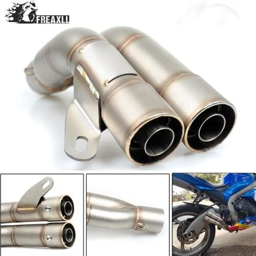 36-51MM Universal Motorcycle Double Exhaust Muffler Pipe escape moto For Suzuki SFV Gladius 650 GSF 600 1200 Bandit S GSX R 600