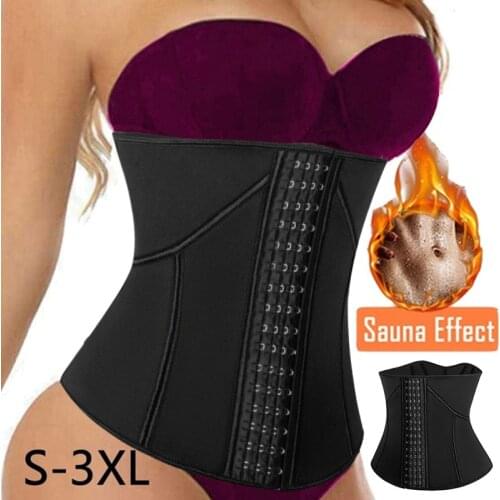 Women Neoprene Waist Trainer Corset with Belt Weights Loss Compression Shapewear Workout Trimmer Fitness Sport Body Shaper