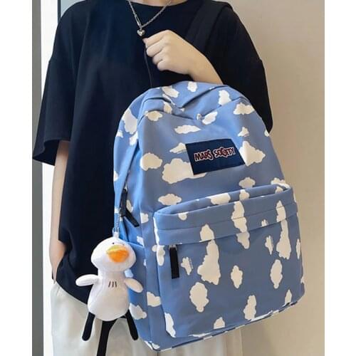 Women Nylon Backpack Waterproof School Bags for Teenagers Girls Patchwork Backpack Female Rucksack Mochila Preppy Mens Bookbag