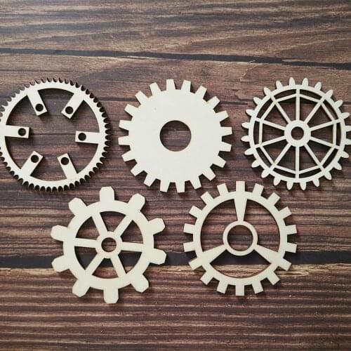 50pcs Laser Cut Gears Shape Gift Tag Decoration Decoupage Embellishments DIY Craft Scrapbooking Steampunk Card Cogs Art
