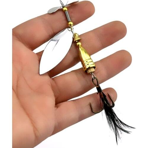 9CM 11.6G Metal Gold Sliver Spinner Spoon Sequins Lure Bass Pike Fishing Tackle Reservoir Pond Fishing