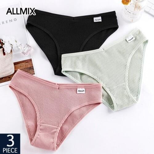 ALLMIX 3Pcs/lot Women Sport Panties Set Underwear Seamless Briefs Low Waist Female Soft Panty Comfort Underpants Lady Lingerie