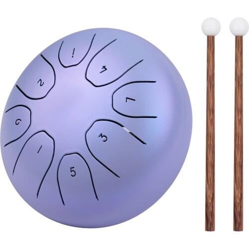Ammoon Steel Tongue Drum Tank Drum Percussion Instrument 5.5 Inches 8 Notes C Key with Drumsticks Carry Bag for Music Beginners