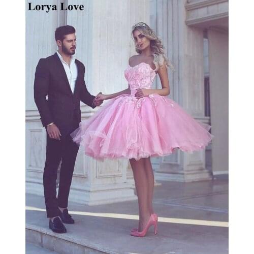 Ball Gown Cocktail Dresses 2020 Sweetheart Neck Short Prom Gown Homecoming Vestido De Gala Women Back To School Graduation Dress