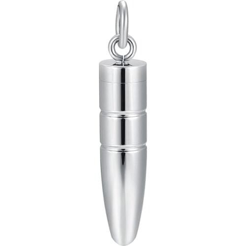 CMJ9878 Waterproof and Polished Keepsake Urns New Bullet Memorial Urn Necklace for Ashes Cremation Jewelry for Men Women