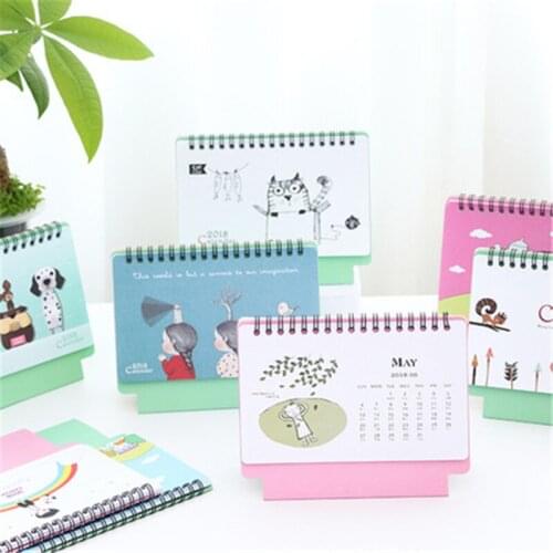 DL Creative 2018 cartoons desktop custom calendar small fresh sprout lovely year calendar Stationery office supplies for