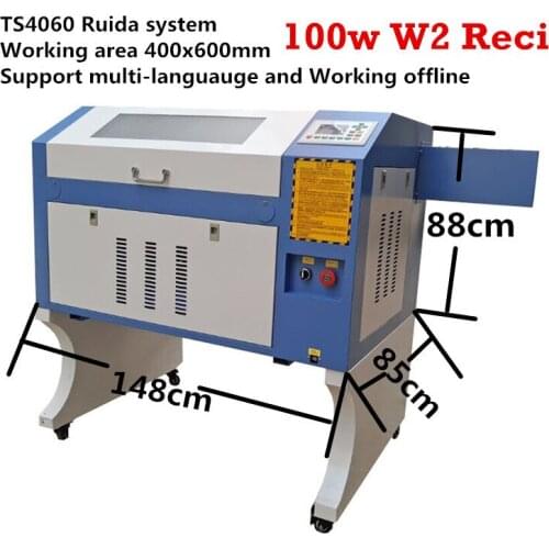 JNHXSK 100w W2 reci laser engraving machine TS4060 Ruida system 400*600mm up and down honeycomb for DIY Arcylic wooden for sale