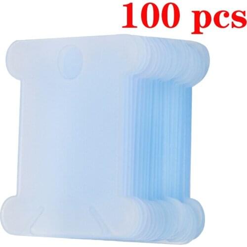 KAOBUY 100 Pcs Blue Plastic Thread Bobbins Spool Thread Card For DIY Cross Stitch Embroidery Thread Bobbins Organizer