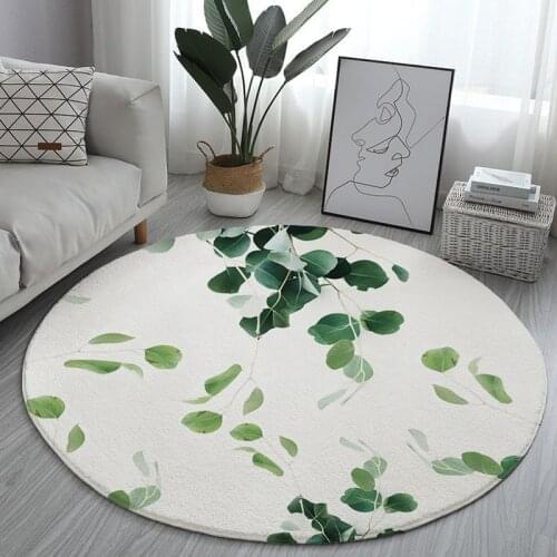 Bedroom Large Plant Flower Round Carpet Floor Mat Childrens Room Floor Mat Floor Mat Kitchen Non-slip Floor Mat