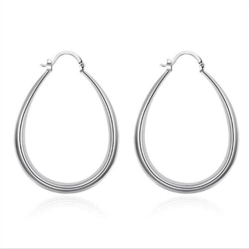 Exaggeration U-Shaped Smooth Clip Earrings Fashion Earrings With Feminine Charm High Quality Silver Colour Wedding Jewelry