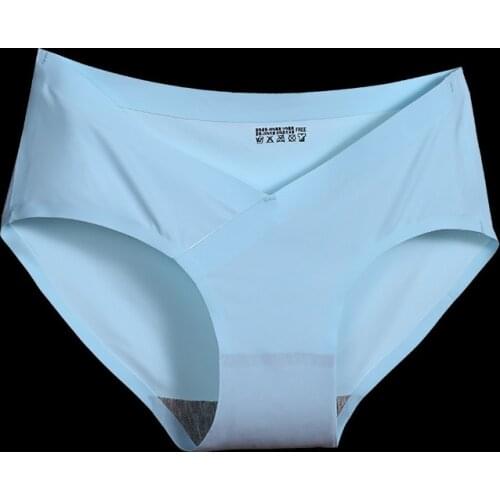 Hot Ice Sale Ice Silk Ultrathin Quick Dry Women Seamless Large Underwear Plus Size Sexy Panties Briefs for Pregnant Women