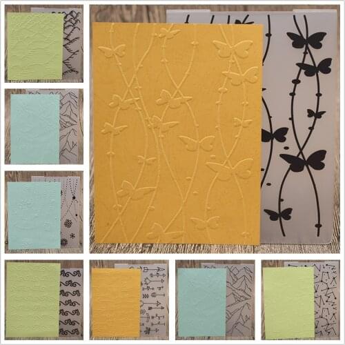 Line Flower Butterfly Vine Plastic Embossing Folder Stencil Template For Scrapbooking Paper Greeting Card Photo Album Decoration