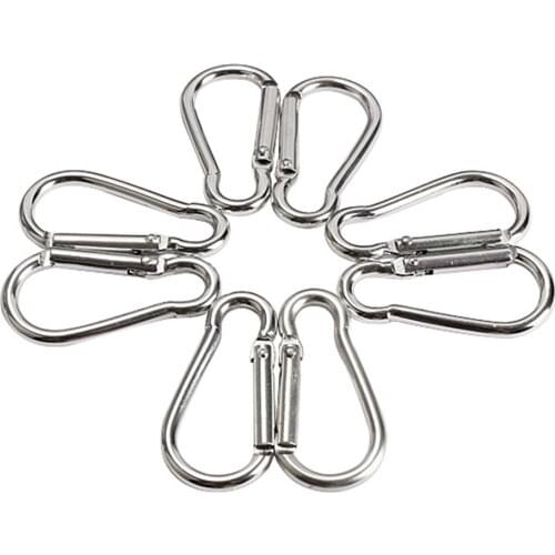 20Pcs/Lot Mini Carabiner Silver Aluminum D-Snap Mountaineering Hook Keychain EDC Survival Gear Outdoor Travel Kit Camping Tools
