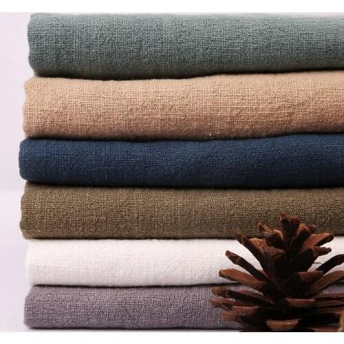 Soft Linen Cotton Fabric for Patchwork Sewing Dyed Crepe Slub Dress Shirt Baby Fabrics Cloth Tissu Telas Textile 50x140cm