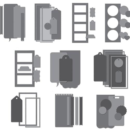 Frames Set Backgrounds Metal Cutting Dies For DIY Scrapbooking Photo Album Embossing Paper Cards Making Crafts Decoration