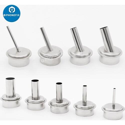 9pcs Air Gun Stations Nozzle 45 Degree Bent Curved Heat Nozzle for QUICK 861DW Soldering Station Hot Gun Nozzle Welding Nozzles