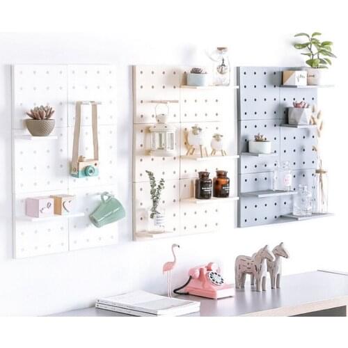 Storage Rack Plastic Hole Plate Wall Shelf Hanging Board Home Organizer Towel Racks Holder Bathroom Kitchen Decor