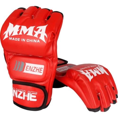 New 5 colors Fighting MMA Boxing Sports Leather Gloves Tiger Muay Thai fight box mma gloves boxing sanda boxing glove pads mma