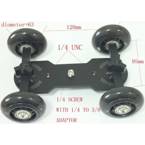 New Glide Gear Video Dslr Camera Table Top Skater Dolly Kit Roller wheel Truck