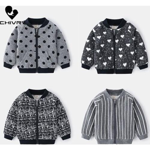 New 2021 Boys Fashion Spring Autumn Jackets Dot Striped Print Zipper Coat Children Kids Windbreaker Casual Jacket Outer Wear