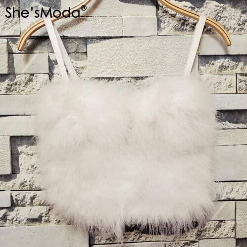 ShesModa New Christmas Feather Bustier Womens Bralette Cropped Top Vest Plus Size