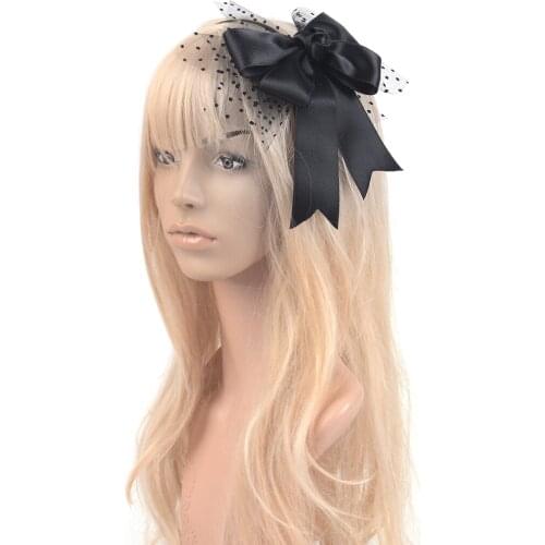 Women Ladies Girls Fashion Fascinators Headband Bowknot Lace Hair Clip Cosplay Headwear Hairpieces