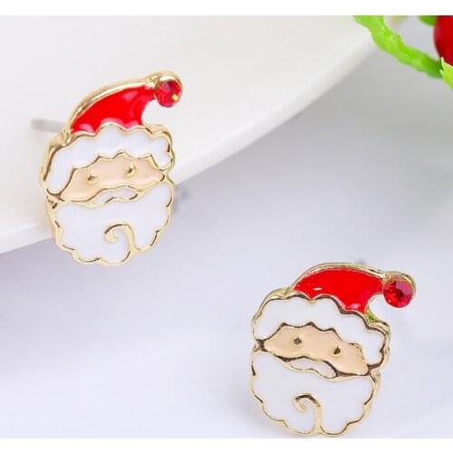 Christmas Gift Antlers, Old Deer, Christmas Stockings Popular Earrings Inlaid With Zircon, Dripping Oil New Winter 2021