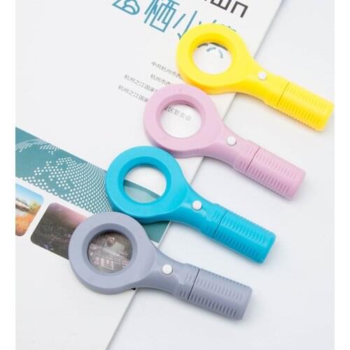 With LED Light Magnifying Glass Handheld Pocket Magnifiers Loupe Glass Multifunctional Currency Detector 3x Magnifier 35MM