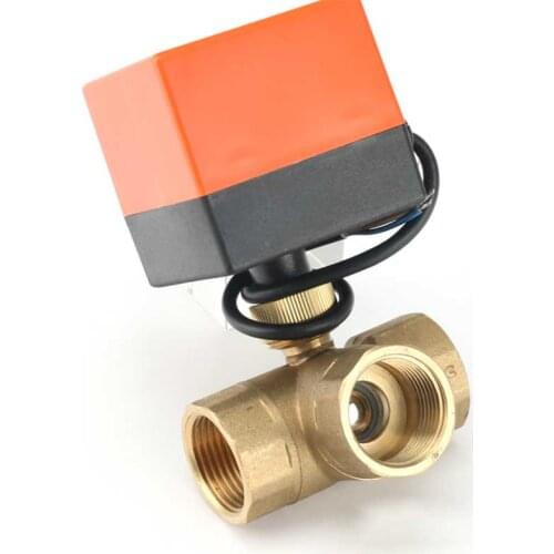 DN15 / 20/25 3-way motorized ball valve three-way electric control two-way AC 220V LSD tool plubing disc brass ball valve