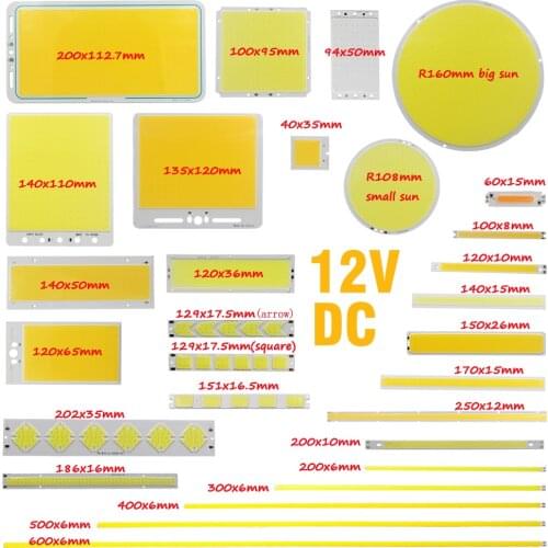[ALLCOB] MIX DC 12V 2w-200w led cob lamp light emitting diode panel round cob for DIY auto bulb cob led bar strip chip source