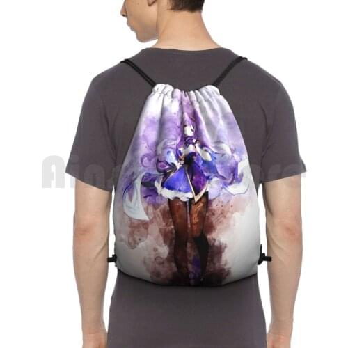 Genshin Impact-Keqing Backpack Drawstring Bag Riding Climbing Gym Bag Keqing Genshin Impact Genshin Impact Keqing Genshin