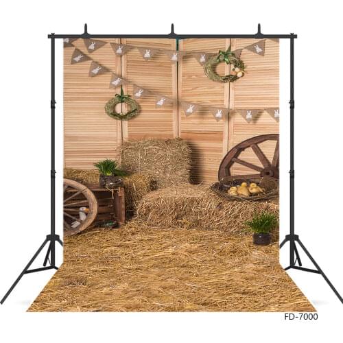 Photo Booth Backdrops Barn Hay Stack Easter Vinyl Photography Background for Children Baby Doll Portrait Photophone Photo Studio