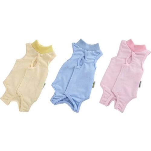Behogar Breathable Pets Recovery Shirt Vest E-Collar Alternative Dog Cat Kitten Abdominal Wounds Skin Diseases Recovery Clothing