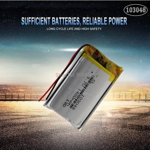 1pc 103048 3.7V 1400mAh Lithium Polymer LiPo Rechargeable Battery For Mp3 Mp4 PAD DVD DIY E-book bluetooth
