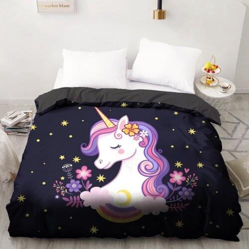 1PCS Duvet Cover,3D Printing Comforter/Quilt Cover 240x220/200x200/140x200/180x210,Cartoon Unicorn Bedding King/Double Drop Ship