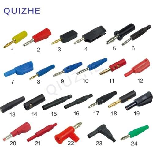 10PCS Qiuzhe Red and Black 4mm Solderless Side Stackable Banana Plugcan be Connect Test Probes For Speaker Amplifier