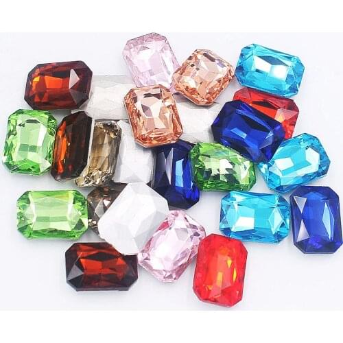 Rectangular Rhinestones Crystal Glass Stones and Crystals Strass Sewing Rhinestones Crafts DIY Glue on Rhinestones For Clothes