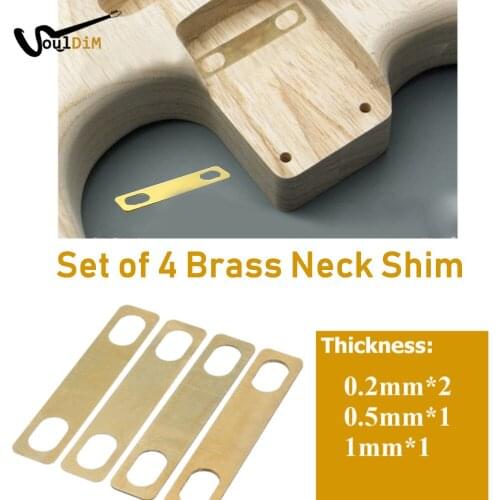 4PCS Brass Guitar Neck Plate Guitar Gasket Replacement Guitar Neck Shim Heightening Gasket Accessories