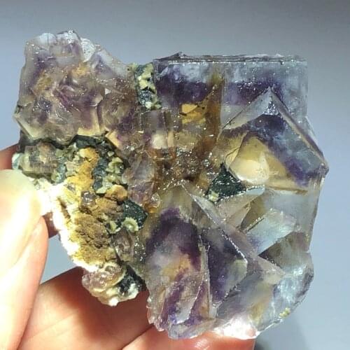 48.3gNatural purple Fluorite Crystal mineral stone decoration ring vein healing geological teaching specimen decoration