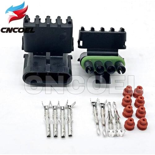5 Set 4 Pin 12020832 12020830 Female Male Weather Electrical Wire 2.5 Delphi Connector Plug Sealed Wiring Automobile Connectors