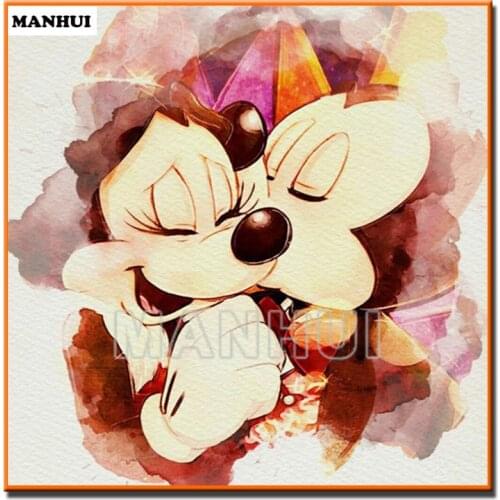 NEW DIY diamond painting cross stitch picture rhinestone full square / round diamond painting love Mickey and Minnie MH387