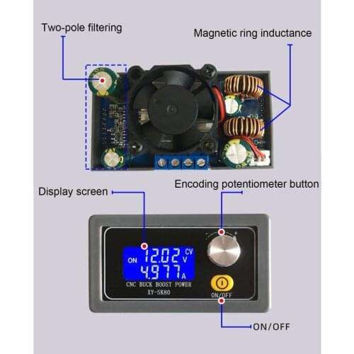 SK80 36V 5A 80W DC Automatic Step-up/down Adjustable Power Supply Module