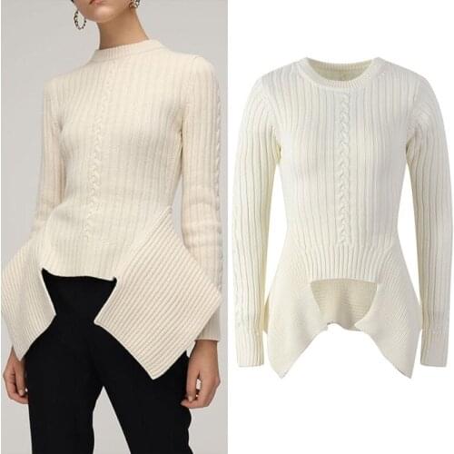 White Sweaters Women Pullovers Long Sleeve Jumper Slim Knit Tops 2021 Autumn Winter Brand Design Fashion Jersey Elegant Korean